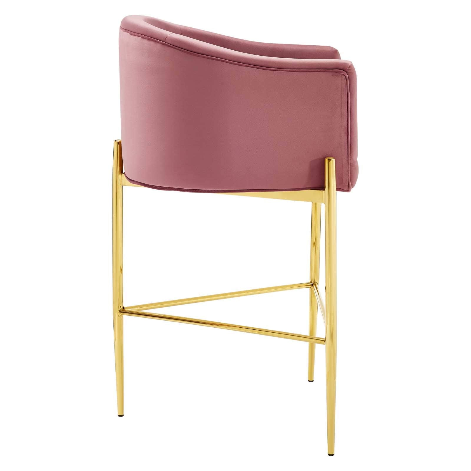 barstools | CasaFoyer Savour Tufted Performance Velvet Bar Stool Set of 2 | Elegant Design | Stain-Resistant Upholstery | Comfortable Foam Padding | Chrome Gold Frame | casafoyer.myshopify.com