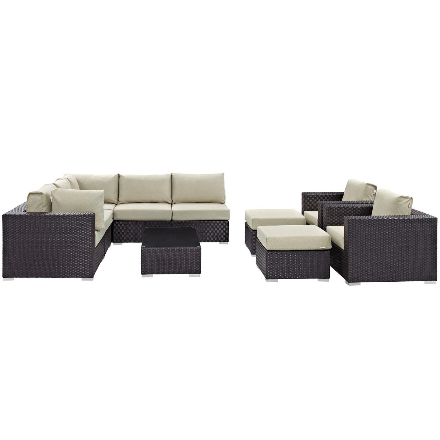 kitchen and dining room sets | CasaFoyer Convene Outdoor Sectional Set | Durable Rattan Weave | Weather-Resistant Cushions | Versatile Furniture | Patio, Backyard, Poolside | Coffee Table, Armless Chairs, Armchairs, Corner Chairs, Ottomans | casafoyer.myshopify.com