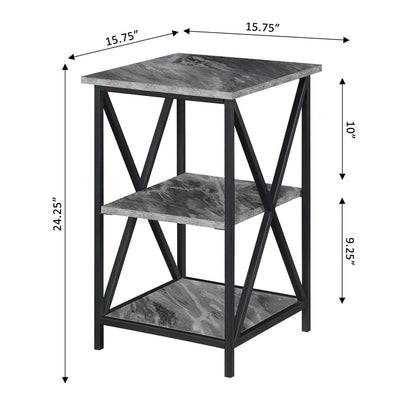 TABLE | Tucson End Table with Shelves | Sleek Metal Frame | 3 Open Shelves | Durable & Stylish | Ergode | casafoyer.myshopify.com