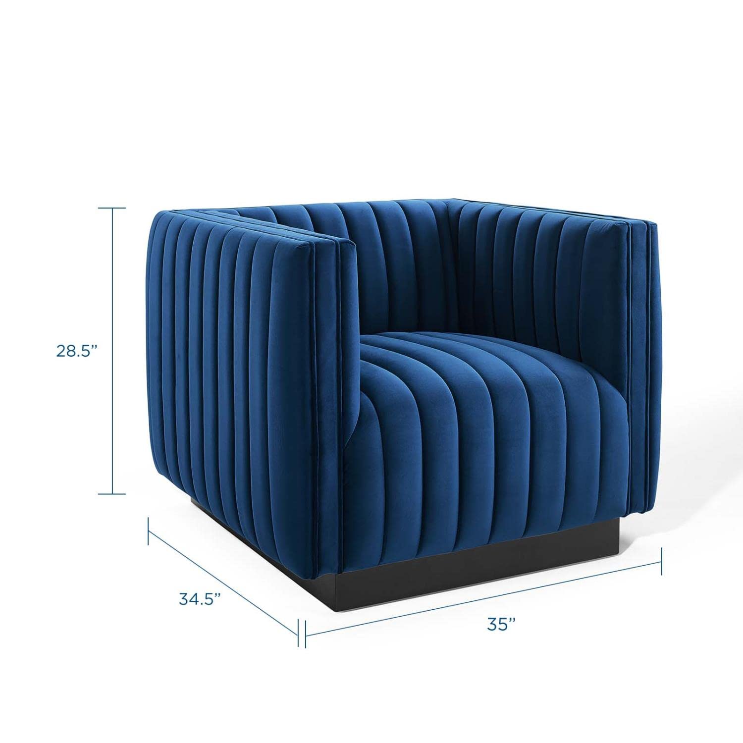 home office desk chairs | CasaFoyer Conjure Channel Tufted Performance Velvet Accent Armchair | Stain-Resistant | Foam Padding | Spring Coil System | Vintage Glamour | Solid Wood | Non-Marking Foot Caps | Matte Black Base | 440 lbs Weight Capacity | casafoyer.myshopify.com