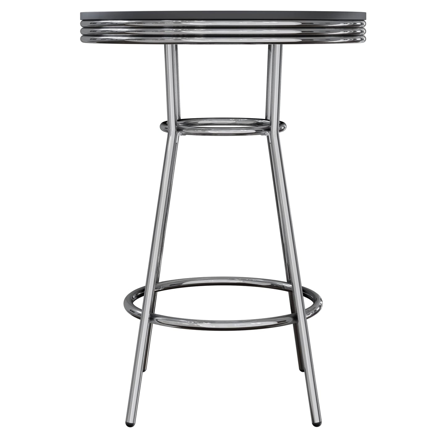 childrens table and chair sets | CasaFoyer  Wood Summit 3-Piece Pub Table Set | Sleek & Stylish | Modern & Retro Elements | Black Wood Composite Tabletop | Chrome Plated Frame | Swivel Bar Stools | Compact Design | Easy Assembly | 60-Day Replacement Window | casafoyer.myshopify.com