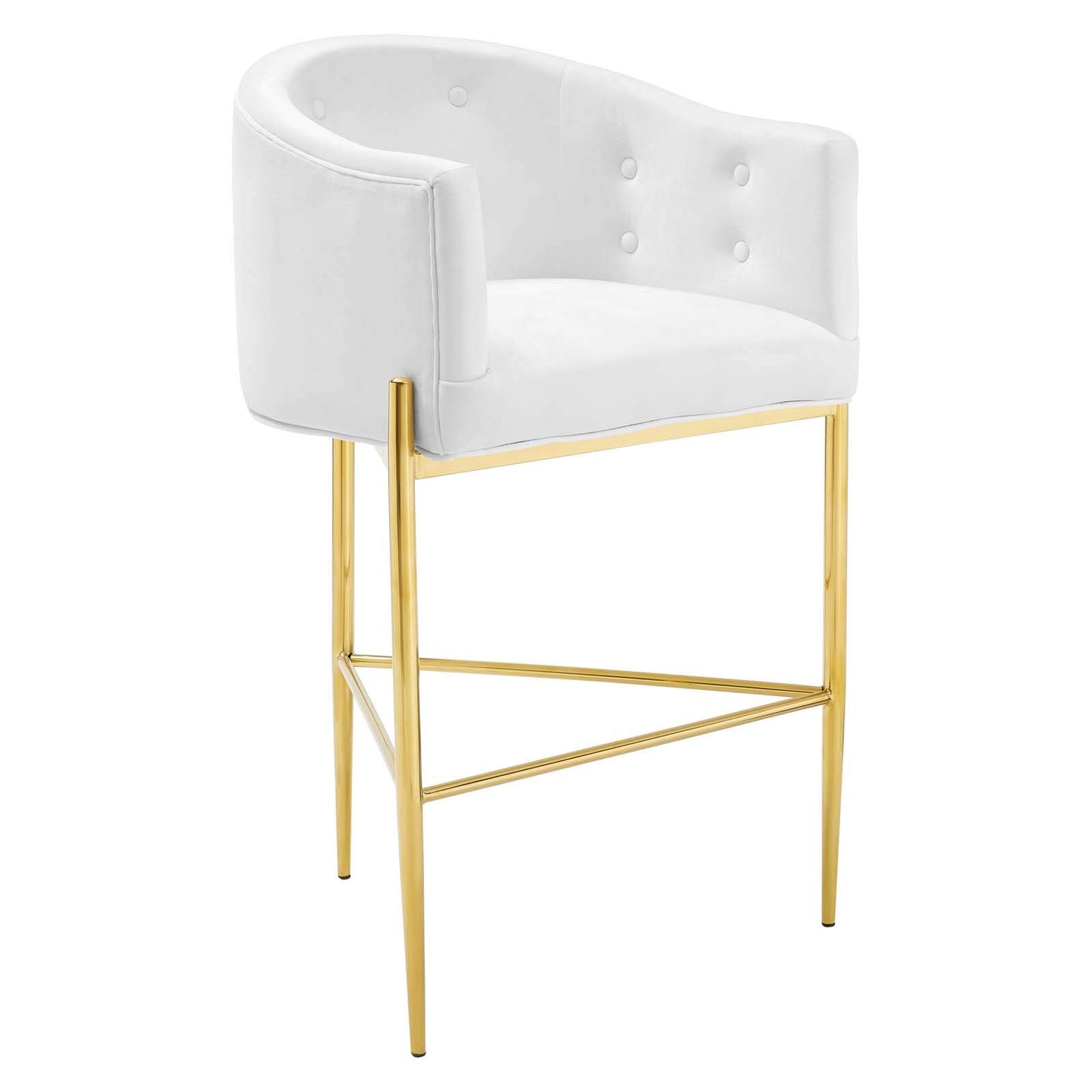 barstools | CasaFoyer Savour Tufted Performance Velvet Bar Stool Set of 2 | Luxury Design | Stain-Resistant Upholstery | Comfortable Foam Padding | Chrome Gold Frame | 300 lb Weight Capacity | 29 Seat Height | casafoyer.myshopify.com