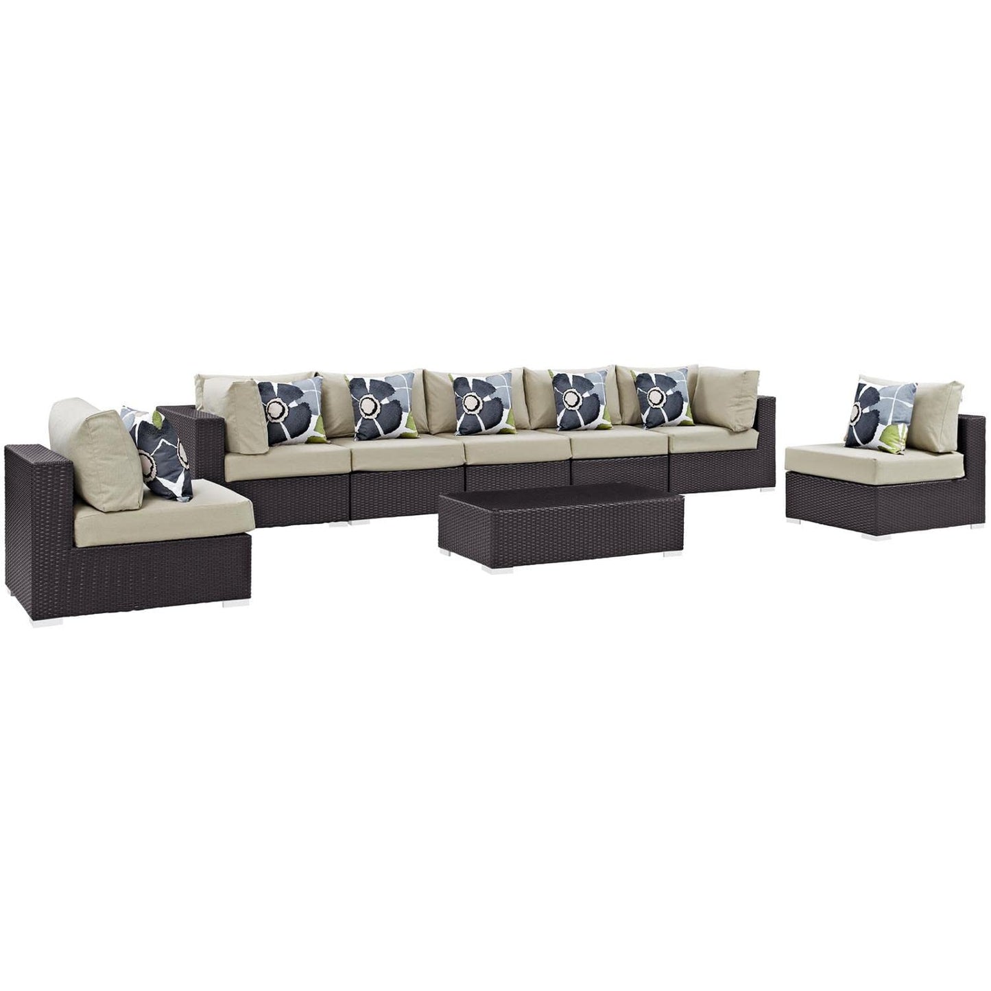 kitchen and dining room sets | CasaFoyer Convene Outdoor Sectional Set | Durable Rattan Weave | Weather-Resistant Cushions | 8-Piece Furniture Set for Patio, Backyard, Poolside Retreat | casafoyer.myshopify.com