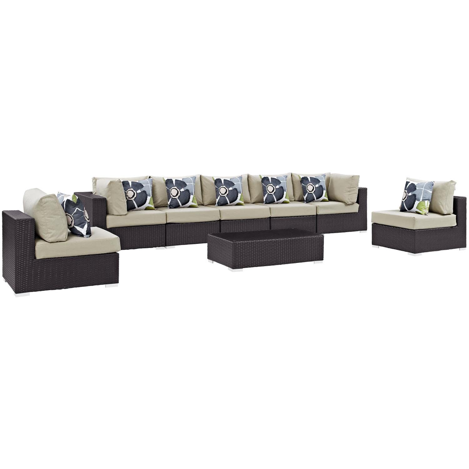 kitchen and dining room sets | CasaFoyer Convene Outdoor Sectional Set | Durable Rattan Weave | Weather-Resistant Cushions | 8-Piece Furniture Set for Patio, Backyard, Poolside Retreat | casafoyer.myshopify.com
