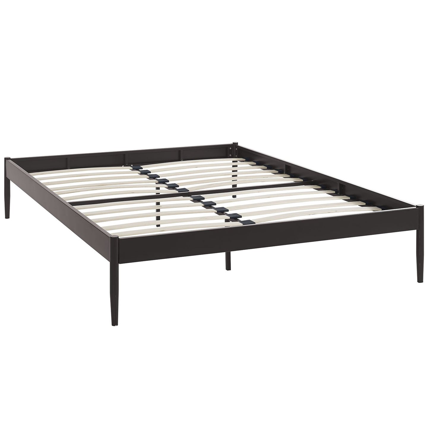 Bed | CasaFoyer  Elsie Bed Frame | Slatted Birchwood Support | Steel Frame | No Boxspring Needed | 1300 lbs Weight Capacity | Queen Size | Modern Design | casafoyer.myshopify.com