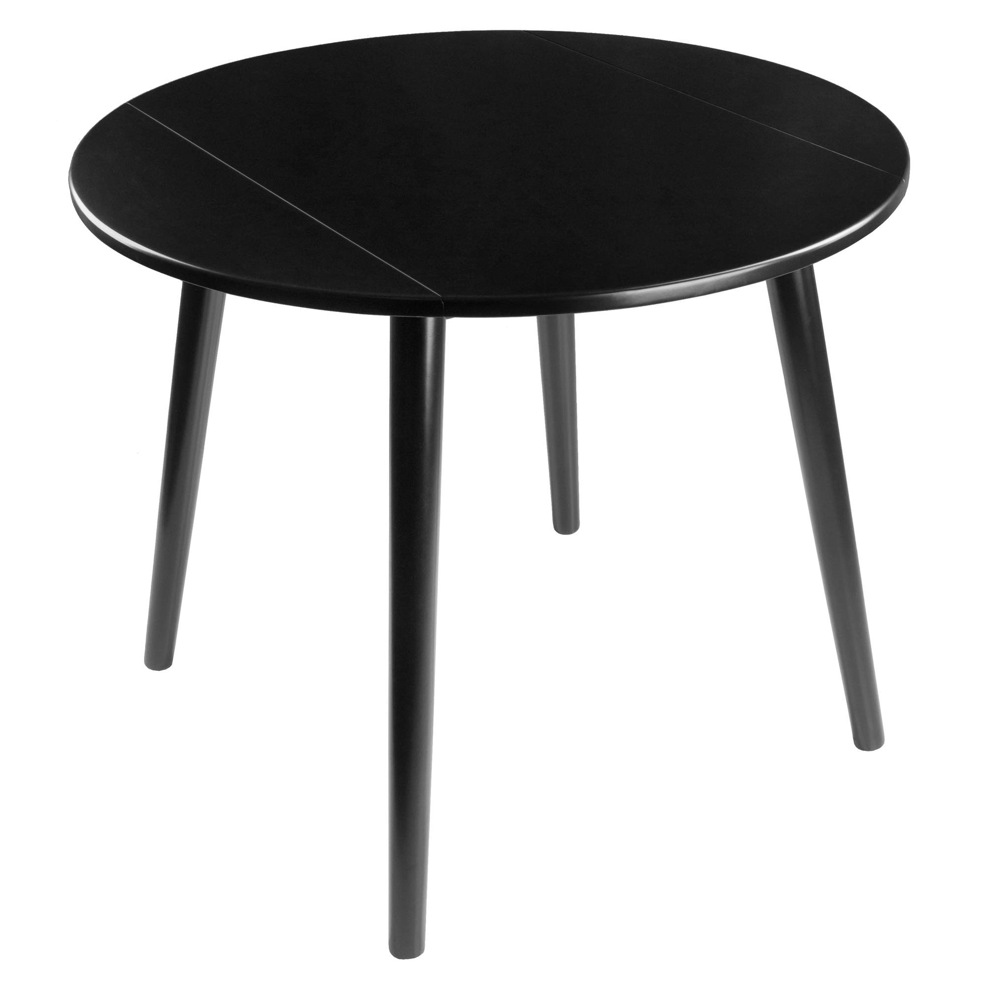 childrens table and chair sets | CasaFoyer Moreno Dining Table Set | Mid-Century Modern Design | Drop Leaf Table & 4 Windsor Chairs | Solid Wood | Black Finish | Perfect for Apartments & Small Dining Areas | casafoyer.myshopify.com