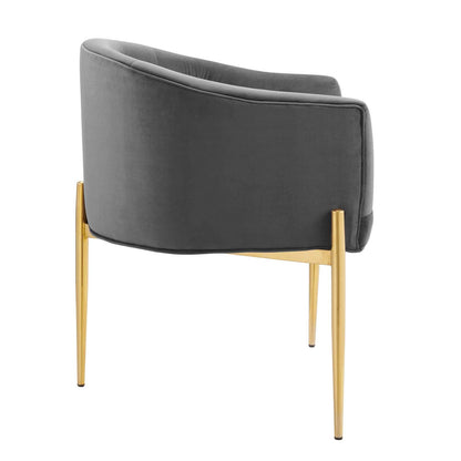 sofa tables | Ergode Savour Tufted Performance Velvet Accent Armchairs | Set of 2 | Luxury Gray | Stain-Resistant Upholstery | Chrome Gold Legs | casafoyer.myshopify.com