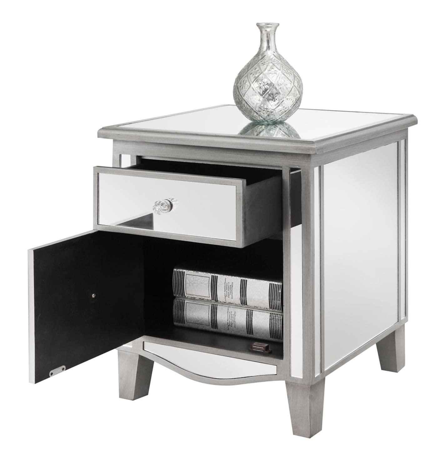 CABINET | Ergode Gold Coast Park Lane Mirrored End Table | Storage Cabinet | Glamorous Accent Furniture | Durable MDF Construction | Easy Assembly | Explore Gold Coast Collection | casafoyer.myshopify.com