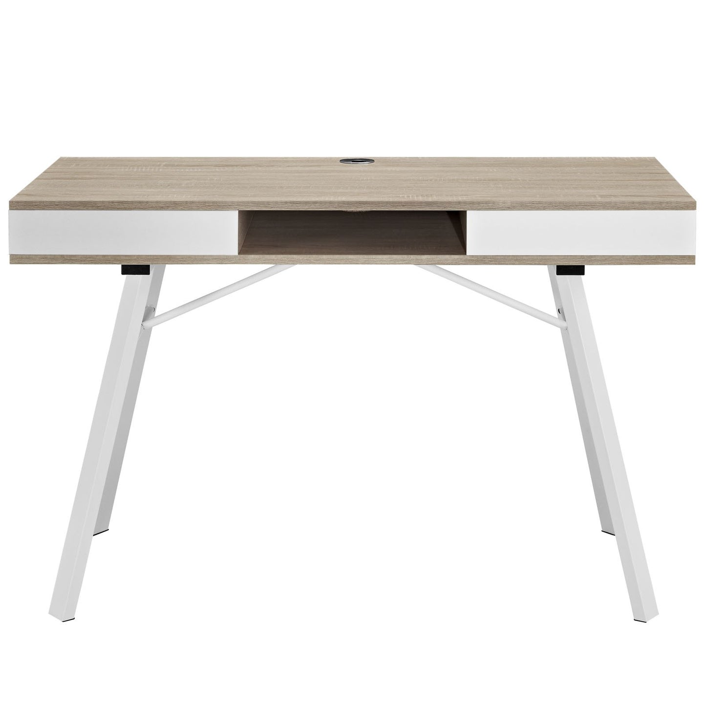 home office desks | Stir Office Desk | Storage Drawers | A-Frame Legs | Cord Holes | Oak Finish | casafoyer.myshopify.com