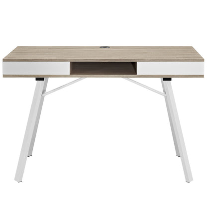 home office desks | Stir Office Desk | Storage Drawers | A-Frame Legs | Cord Holes | Oak Finish | casafoyer.myshopify.com
