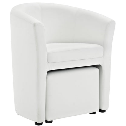Chair | Divulge Faux Leather Armchair | Self-Storage Ottoman | Sleek & Comfortable Seating | casafoyer.myshopify.com