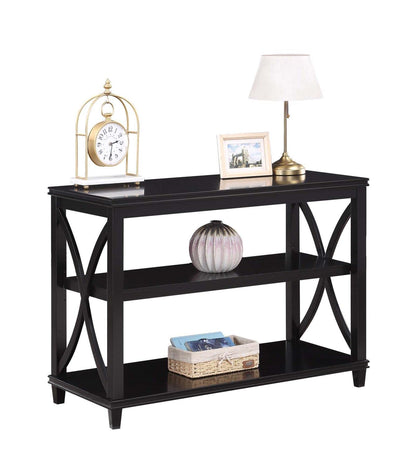 TABLE | Ergode Florence Console Table with Shelves | Elegant Design | Durable Rubberwood Construction | Oak Veneer | Various Finishes | Showcase Decor | Part of Florence Collection | casafoyer.myshopify.com