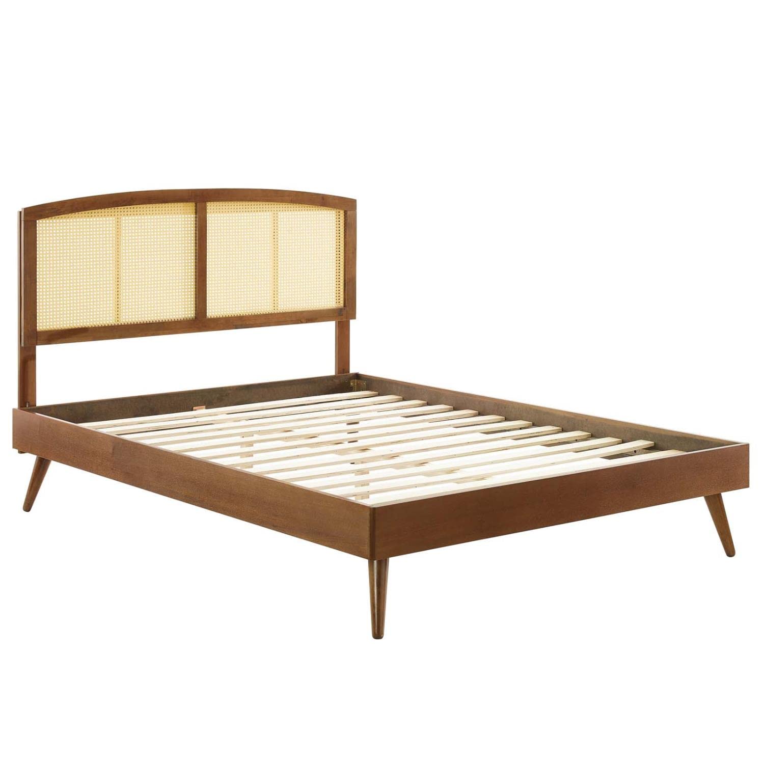 Bed | CasaFoyer Sierra Woven Cane Rattan Wood King Platform Bed | Serene Island Vibe | Mid-Century Modern Design | Sturdy Construction | No Box Spring Needed | Accommodates Various Mattresses | 601 lbs Weight Capacity | casafoyer.myshopify.com