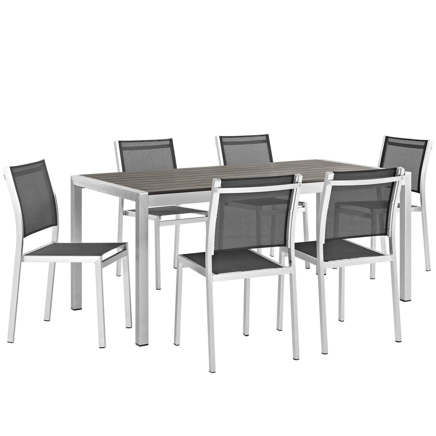 kitchen and dining room sets | CasaFoyer Shore Outdoor Patio Dining Furniture Set | Sturdy Aluminum Frame | Minimalist Design | 7 Piece Set | casafoyer.myshopify.com