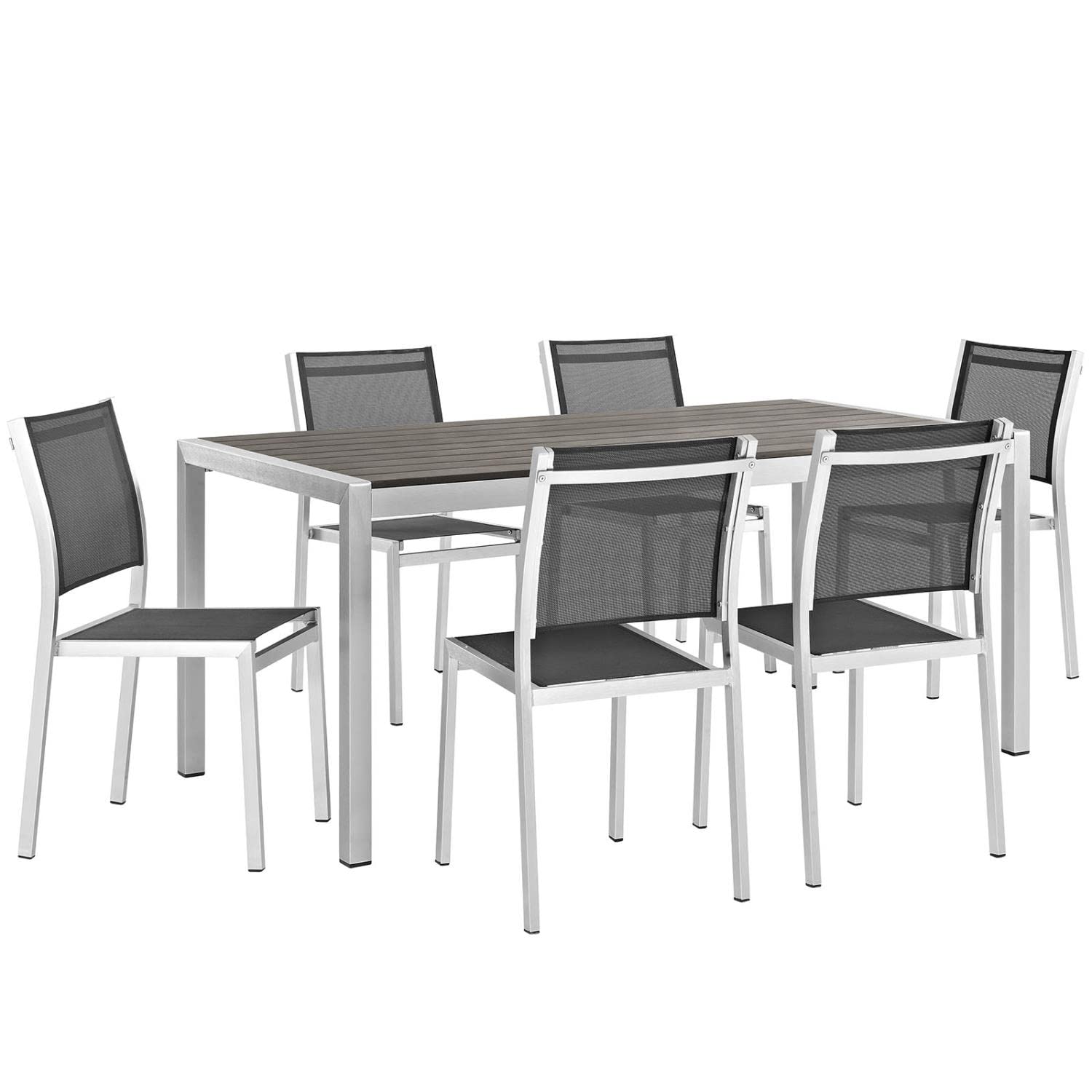 kitchen and dining room sets | CasaFoyer Shore Outdoor Patio Dining Furniture Set | Sturdy Aluminum Frame | Minimalist Design | 7 Piece Set | casafoyer.myshopify.com