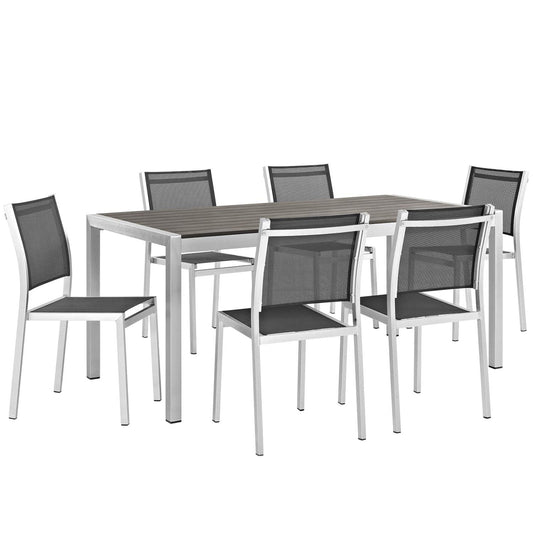 kitchen and dining room sets | CasaFoyer Shore Outdoor Patio Dining Furniture Set | Sturdy Aluminum Frame | Minimalist Design | 7 Piece Set | casafoyer.myshopify.com