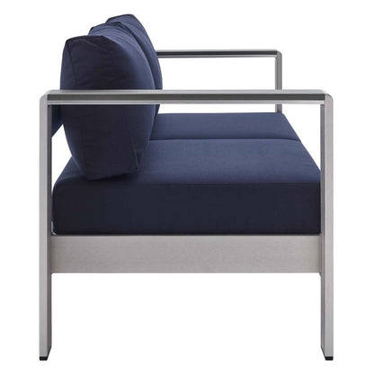 kitchen and dining room sets | CasaFoyer Shore Aluminum 3 Piece Outdoor Patio Furniture Set | Sturdy Anodized Frames | Sunbrella Cushions | Coffee Table, Loveseat, Sofa | casafoyer.myshopify.com
