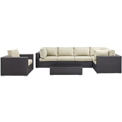 kitchen and dining room sets | CasaFoyer Convene Outdoor Sectional Set | Durable Rattan Weave | Weather-Resistant Cushions | Versatile & Elegant Patio Furniture | 7 Piece Set | casafoyer.myshopify.com