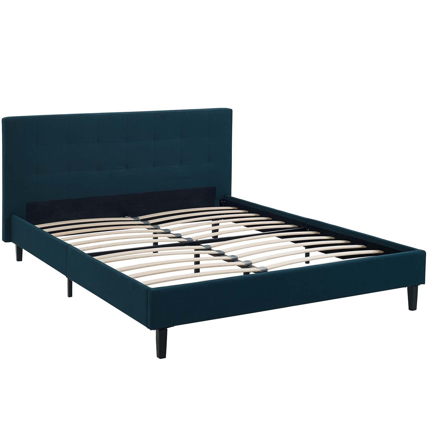 Bed | CasaFoyer Linnea Platform Bed | Elegant Upholstered Queen Bed with Tufted Headboard | Solid Wood Legs | Slatted Support System | Accommodates Memory Foam, Spring, Latex, and Hybrid Mattresses | Weight Capacity up to 1300 lbs | casafoyer.myshopify.com