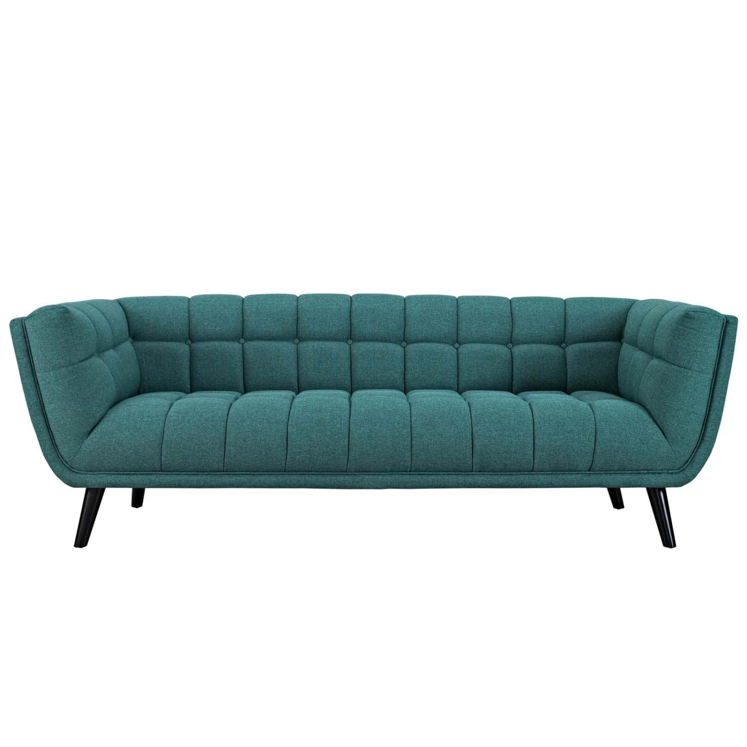 kitchen and dining room sets | CasaFoyer Bestow Collection | Wide Silhouette Sofa & Armchair Set | Teal Upholstery | Button Tufting | Foam Padding | Black Wood Legs | Mid-Century & Contemporary Decors | casafoyer.myshopify.com