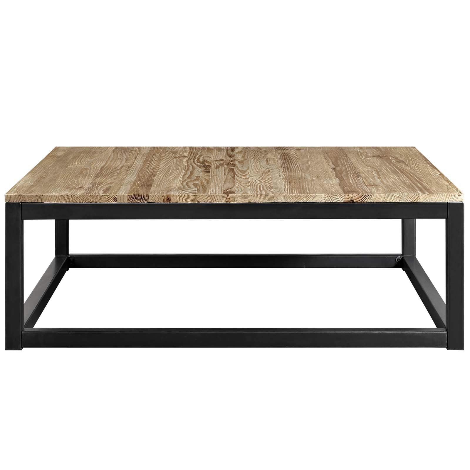 coffee tables | Ergode Attune Coffee Table | Solid Pine Wood Top | Black Iron Frame | Modern Farmhouse, Industrial Modern, Contemporary Decor | Durable Construction | casafoyer.myshopify.com