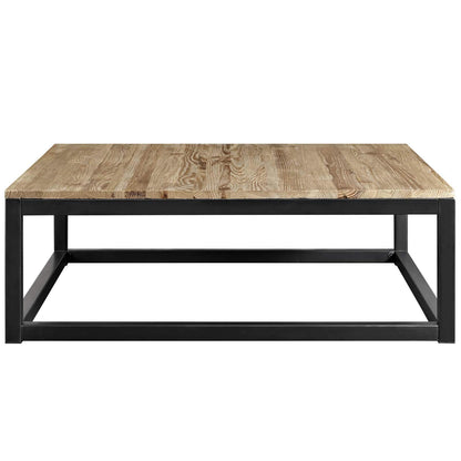 coffee tables | Ergode Attune Coffee Table | Solid Pine Wood Top | Black Iron Frame | Modern Farmhouse, Industrial Modern, Contemporary Decor | Durable Construction | casafoyer.myshopify.com