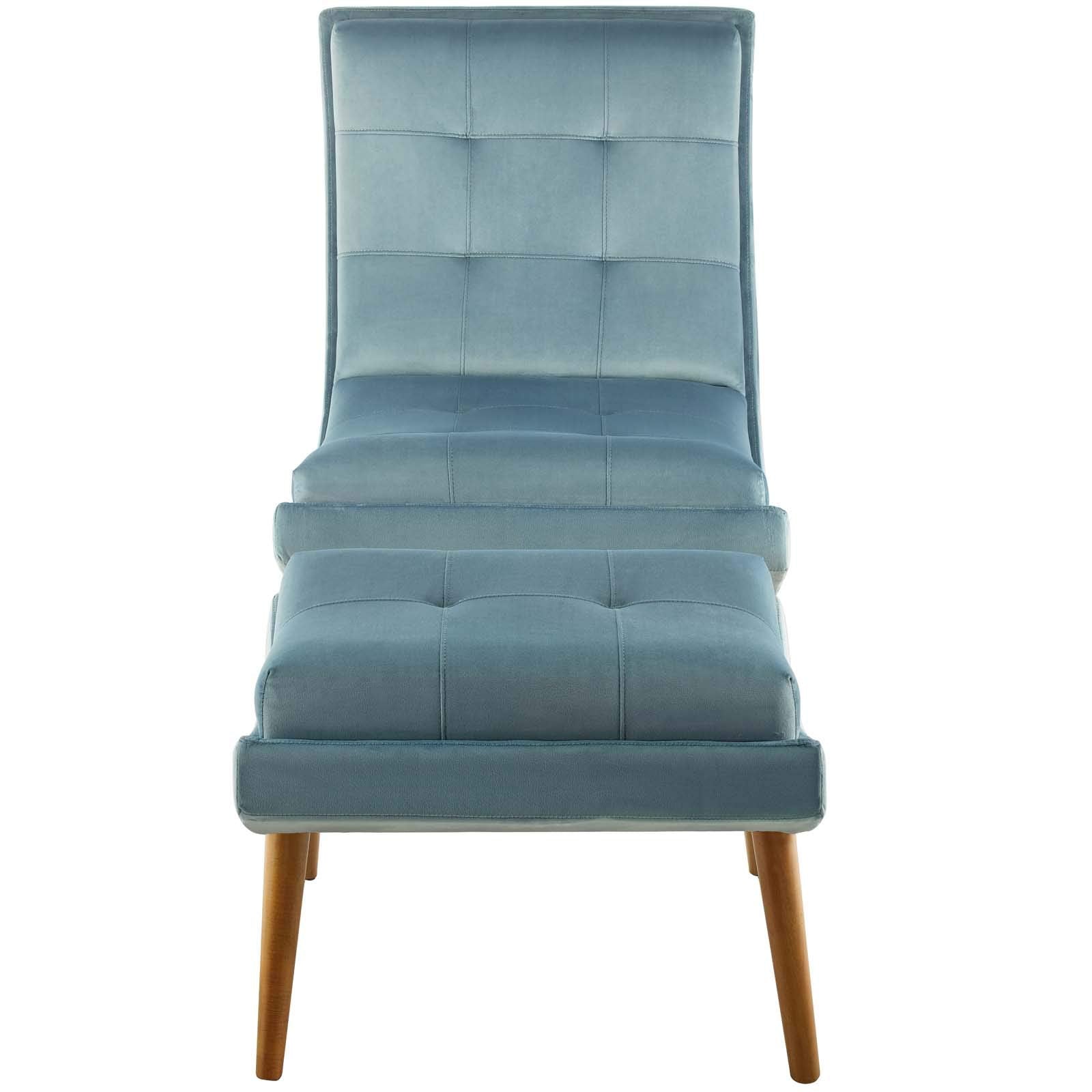 home office desk chairs | CasaFoyer Ramp Performance Velvet Lounge Chair & Ottoman Set | Stain-Resistant Upholstery | Tufted Button Accents | Cherry Stained Wood Legs | Ideal for Modern Living Rooms & Offices | casafoyer.myshopify.com