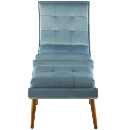 home office desk chairs | CasaFoyer Ramp Performance Velvet Lounge Chair & Ottoman Set | Stain-Resistant Upholstery | Tufted Button Accents | Cherry Stained Wood Legs | Ideal for Modern Living Rooms & Offices | casafoyer.myshopify.com
