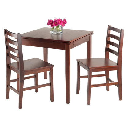 childrens table and chair sets | CasaFoyer Pulman Extension Table | 2 Hamilton Ladder Back Chairs | Solid Wood | Walnut Finish | Versatile & Durable | Compact Size | Easy Assembly | 48W x 29.9D x 29.2H | casafoyer.myshopify.com