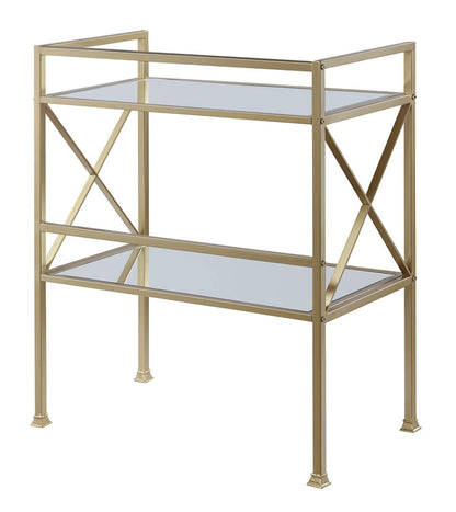 Dining Table | Ergode Gold Coast Bar Hall Table with Shelf | Contemporary Design | Mirrored Tiers | Durable Gold Powder Coated Metal | Versatile Use | Easy Assembly | casafoyer.myshopify.com