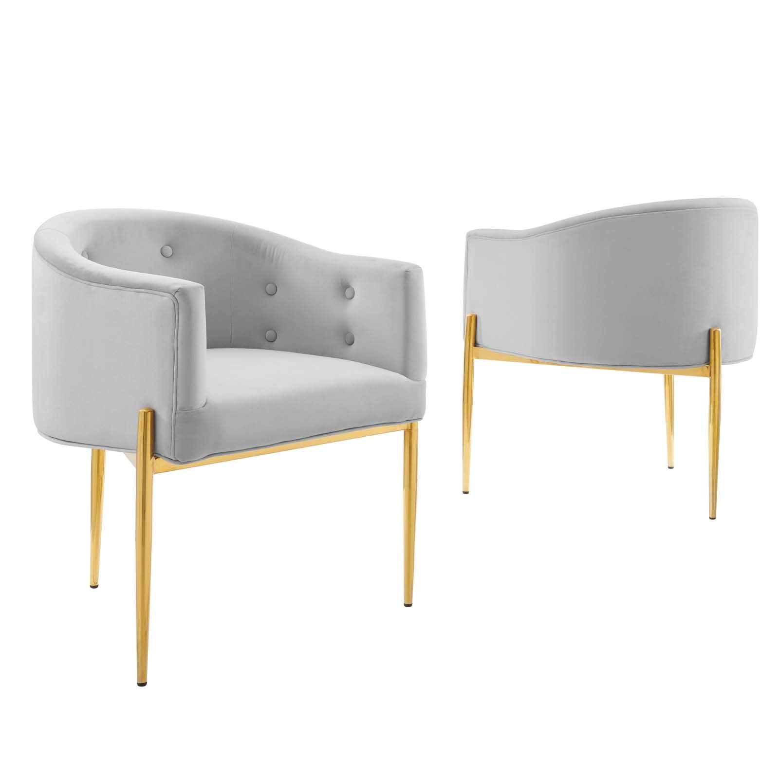 sofa tables | Ergode Savour Tufted Performance Velvet Accent Armchairs | Set of 2 | Stain-Resistant | Comfortable Seating | Chrome Gold Legs | casafoyer.myshopify.com