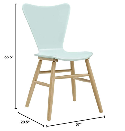 home office desk chairs | CasaFoyer Cascade Dining Chair Set of 2 | Mid-Century Modern Style | Contoured Seat | Flared Back | Beechwood Legs | Light Blue | casafoyer.myshopify.com