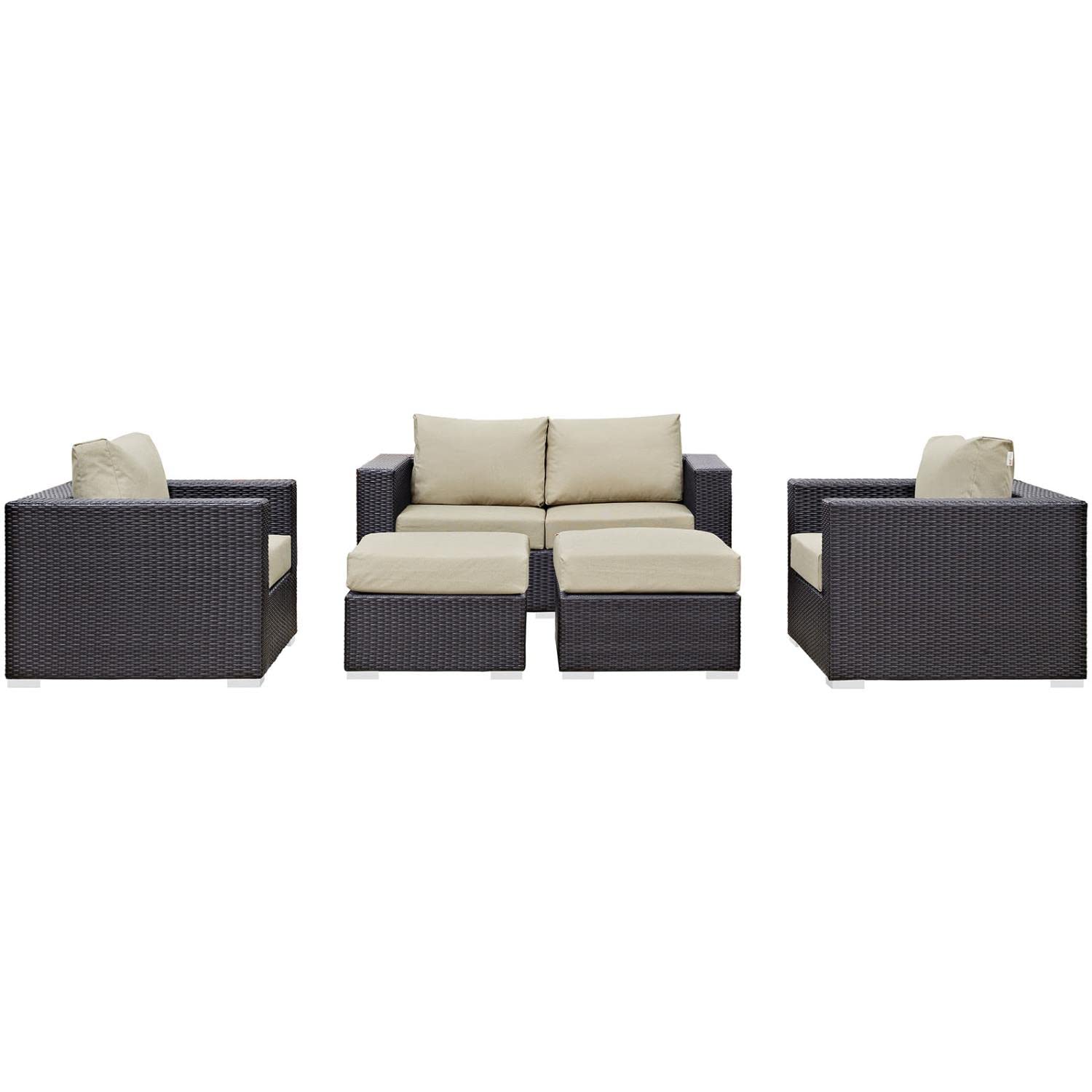 sofas | CasaFoyer Convene Outdoor Sectional Set | Adjustable & Weather-Resistant Patio Furniture | Loveseat, Armchairs, Ottomans | casafoyer.myshopify.com