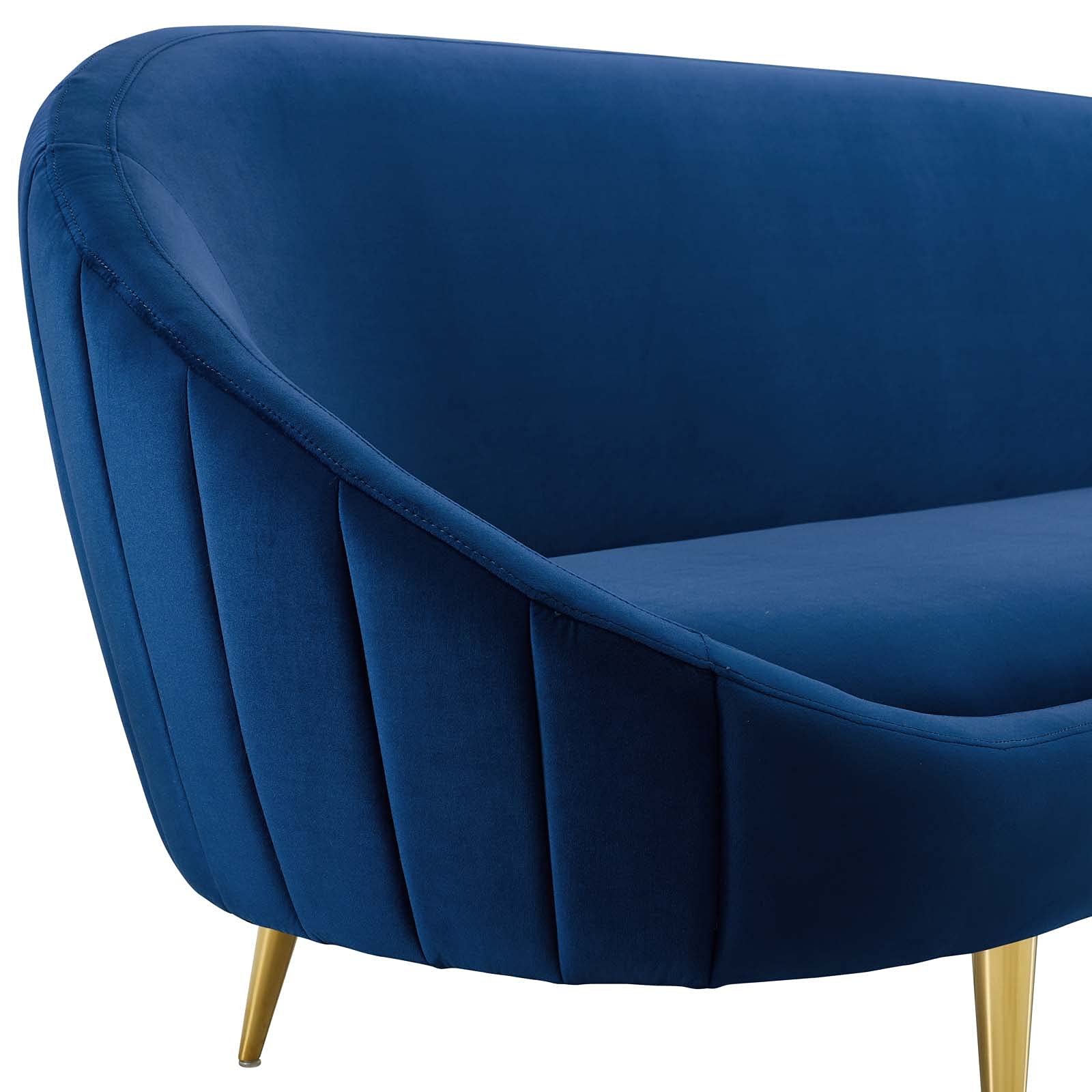 sofas | CasaFoyer Sublime Curve Back Sofa | Luxurious Stain-Resistant Velvet | Dense Foam Cushioning | Modern Design | Versatile Accent Couch | Gold Stainless Steel Legs | 900 lbs Weight Capacity | casafoyer.myshopify.com