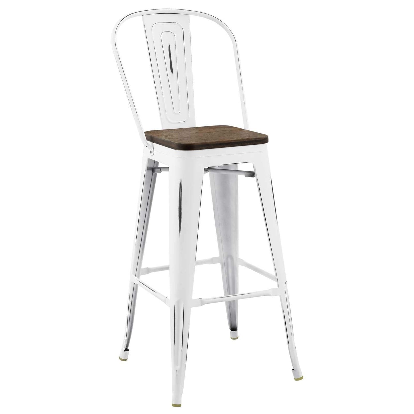 barstools | CasaFoyer Promenade Side Bamboo & Metal Bar Stool | Vintage Steel Finish | Bold & Modern Industrial Aesthetic | Ideal for Breakfast Nook or Bar Area | casafoyer.myshopify.com