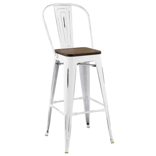 barstools | CasaFoyer Promenade Side Bamboo & Metal Bar Stool | Vintage Steel Finish | Bold & Modern Industrial Aesthetic | Ideal for Breakfast Nook or Bar Area | casafoyer.myshopify.com