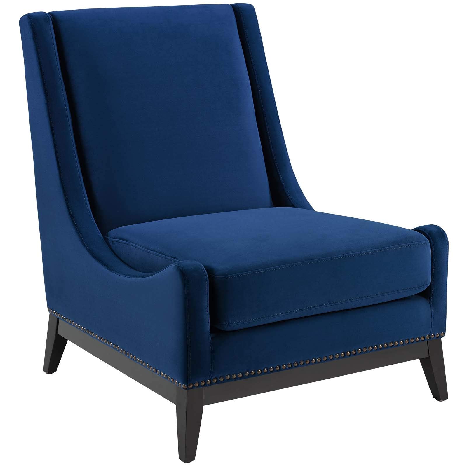 home office desk chairs | CasaFoyer Confident Accent Lounge Chair | Luxurious Velvet Upholstery | Nailhead Trim | Sinuous Spring Support | Removable Seat Cushion | Perfect for Living Rooms, Bedrooms, Home Offices | casafoyer.myshopify.com