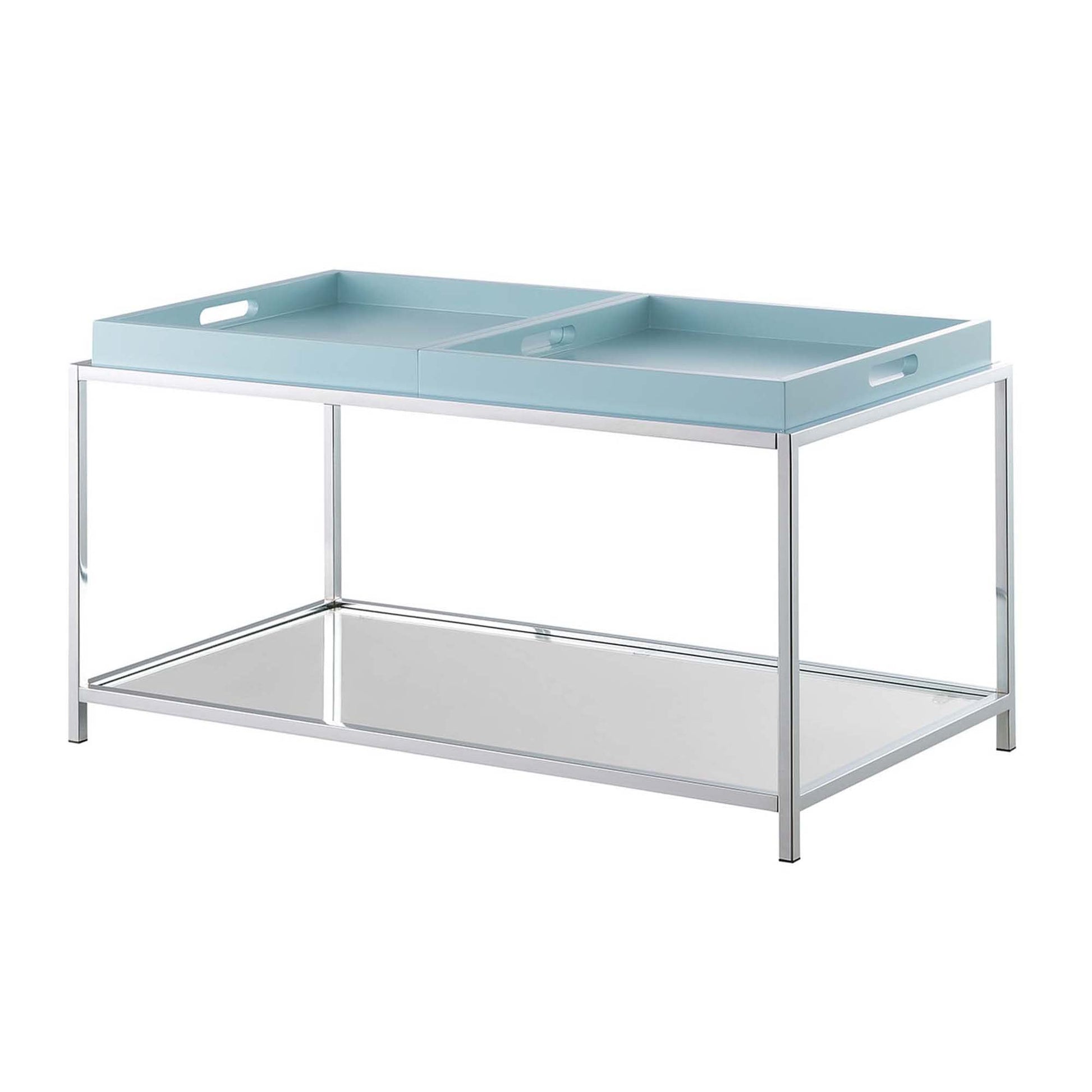 TABLE | Palm Beach Coffee Table with Shelf | Removable Trays | Modern Design | Tempered Glass Shelves | Reversible Trays | Ergode | casafoyer.myshopify.com