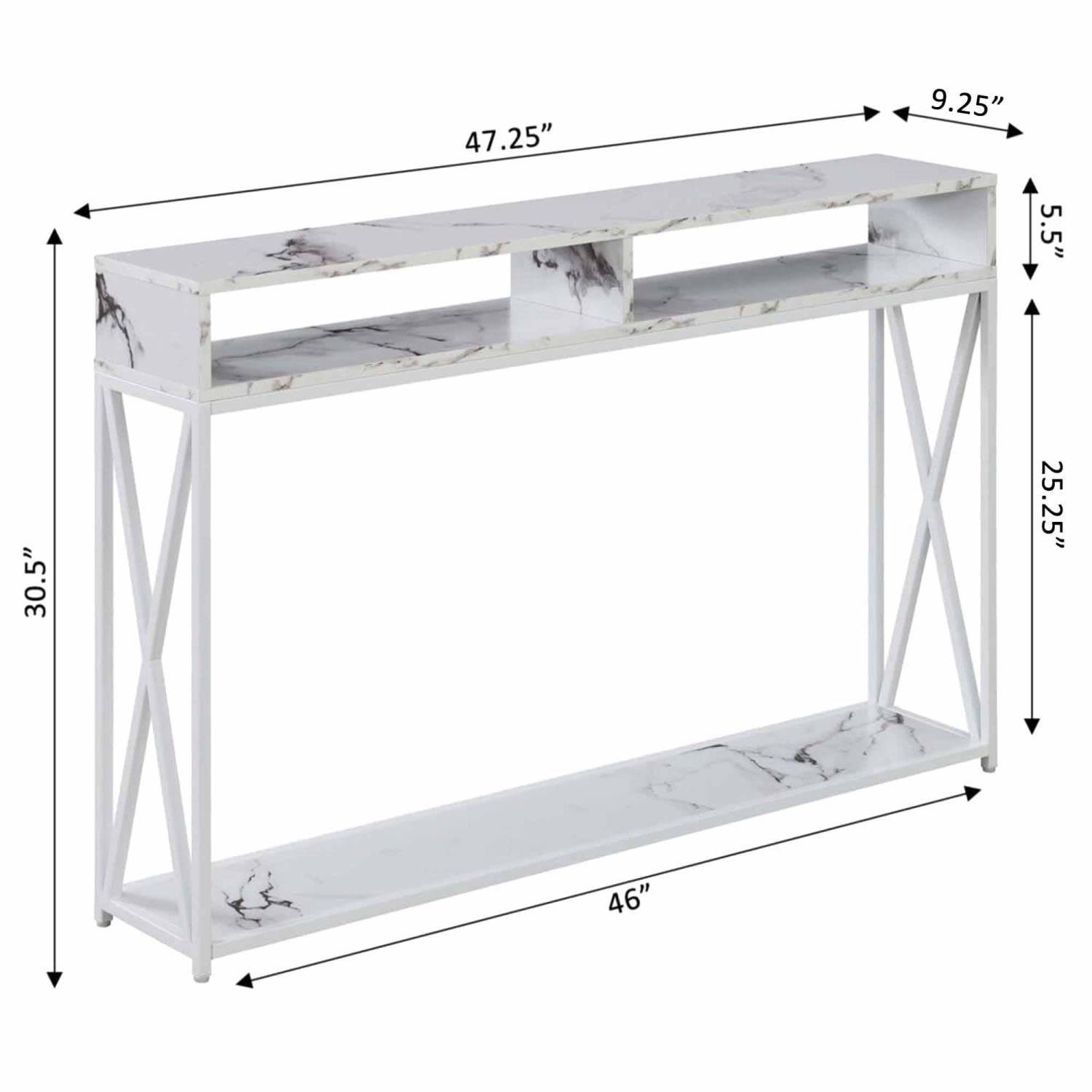 TABLE | Tucson Deluxe Console Table with Shelf | Spacious Compartments | Robust Metal Frame | MDF & Melamine Veneer | Contemporary Home Aesthetic | Ergode | casafoyer.myshopify.com