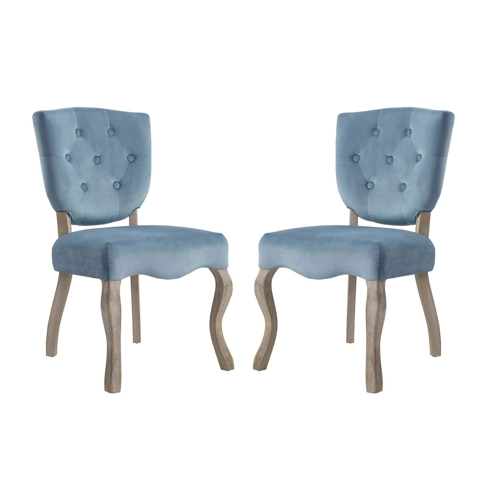 home office desk chairs | CasaFoyer Array Vintage French Dining Side Chair Set of 2 | Weathered Wood Legs | Button Tufted Shield Back | Velvet Upholstery | Non-Marking Foot Caps | Fully Assembled | casafoyer.myshopify.com