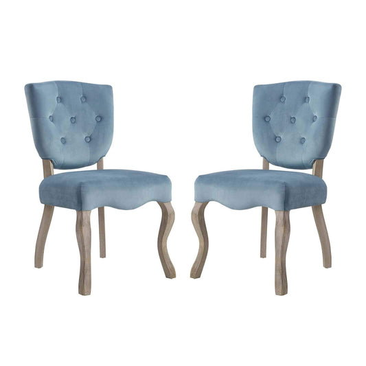 home office desk chairs | CasaFoyer Array Vintage French Dining Side Chair Set of 2 | Weathered Wood Legs | Button Tufted Shield Back | Velvet Upholstery | Non-Marking Foot Caps | Fully Assembled | casafoyer.myshopify.com