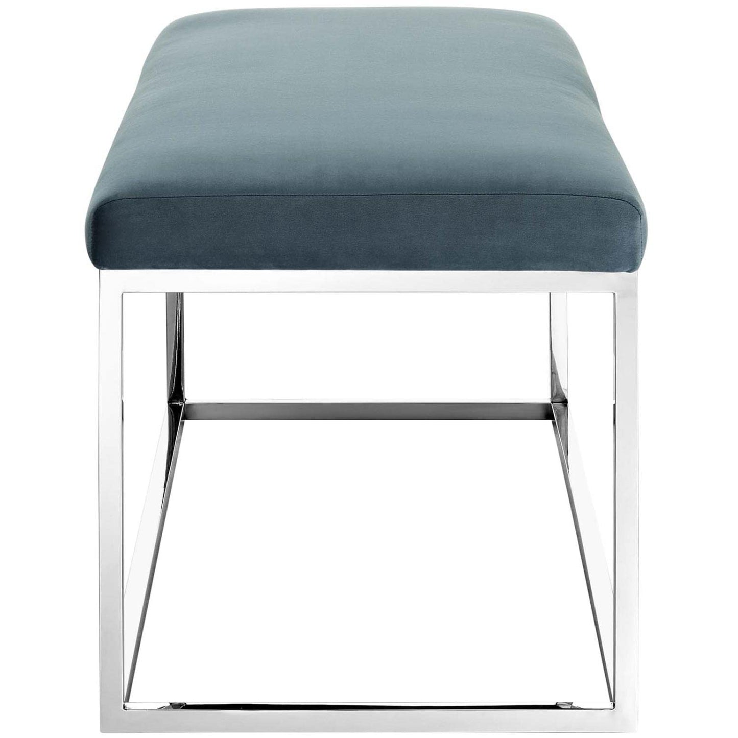 ottomans | CasaFoyer Anticipate Performance Velvet Bench | Modern Design | Luxurious Upholstery | Gold Stainless Steel Base | Non-Marking Footpads | Comfortable Seat Cushion | No Assembly Required | Gray | casafoyer.myshopify.com