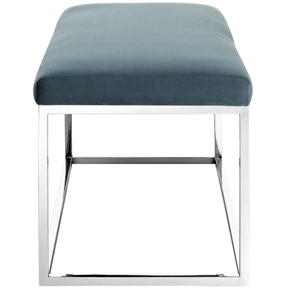 ottomans | CasaFoyer Anticipate Performance Velvet Bench | Modern Design | Luxurious Upholstery | Gold Stainless Steel Base | Non-Marking Footpads | Comfortable Seat Cushion | No Assembly Required | Gray | casafoyer.myshopify.com