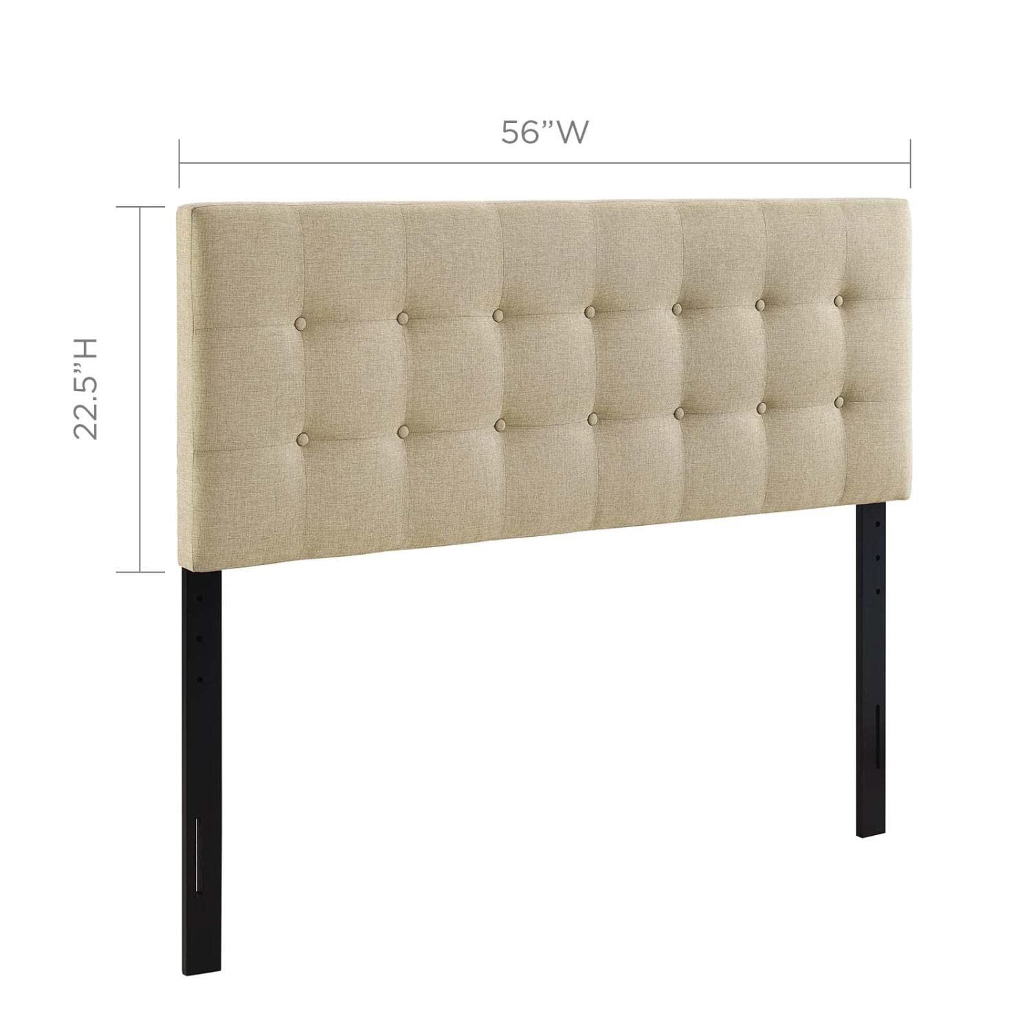 headboards | CasaFoyer  Emily Button Tufted Linen Fabric Upholstered Full Headboard | Elegant & Durable | Ideal for Contemporary Bedrooms | Beige | casafoyer.myshopify.com