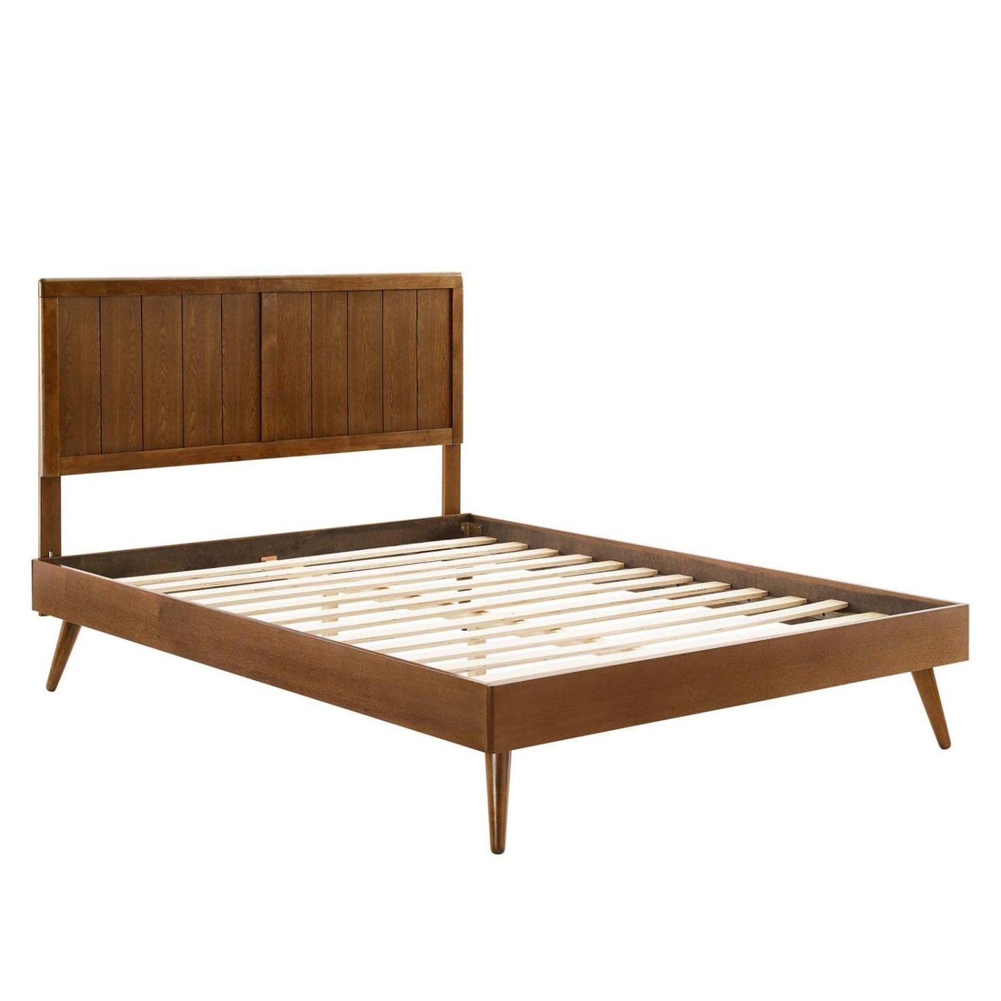 adjustable bed bases | CasaFoyer Alana Wood Queen Platform Bed | Mid-Century Design | Durable Construction | No Box Spring Needed | Walnut Finish | casafoyer.myshopify.com