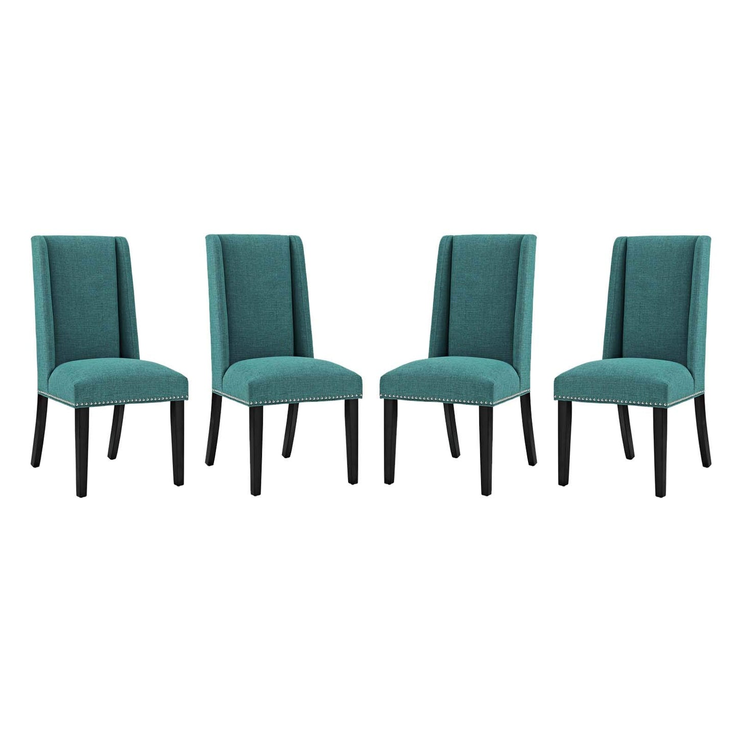 home office desk chairs | CasaFoyer Baron Dining Chair Set of 4 | Elegant Upholstered Seats | Nailhead Trim | Wooden Frame | Non-Marking Foot Glides | casafoyer.myshopify.com