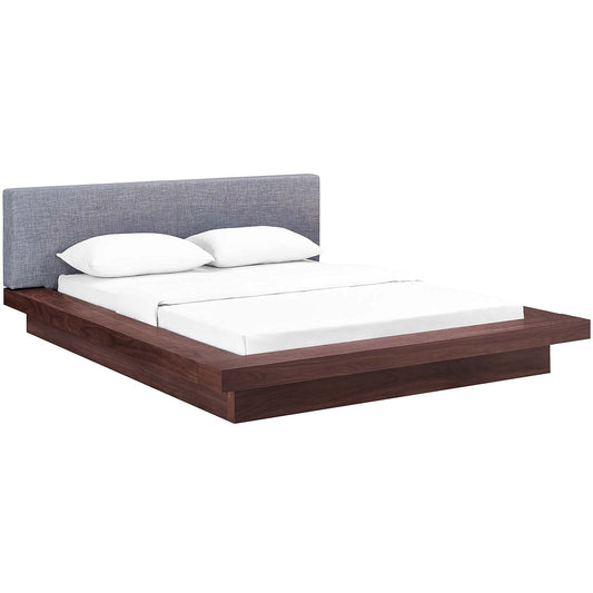 Bed | CasaFoyer Freja Queen Platform Bed | Durable Cappuccino Veneer | Foam-Padded Headboard | Slatted Support System | Upgrade Your Bedroom Decor | casafoyer.myshopify.com