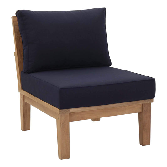 sofas | CasaFoyer Marina Teak Wood Outdoor Patio Armless Sofa Chair | Luxury, Durable, All-Weather Cushions | Modern Design | Easy Assembly | casafoyer.myshopify.com