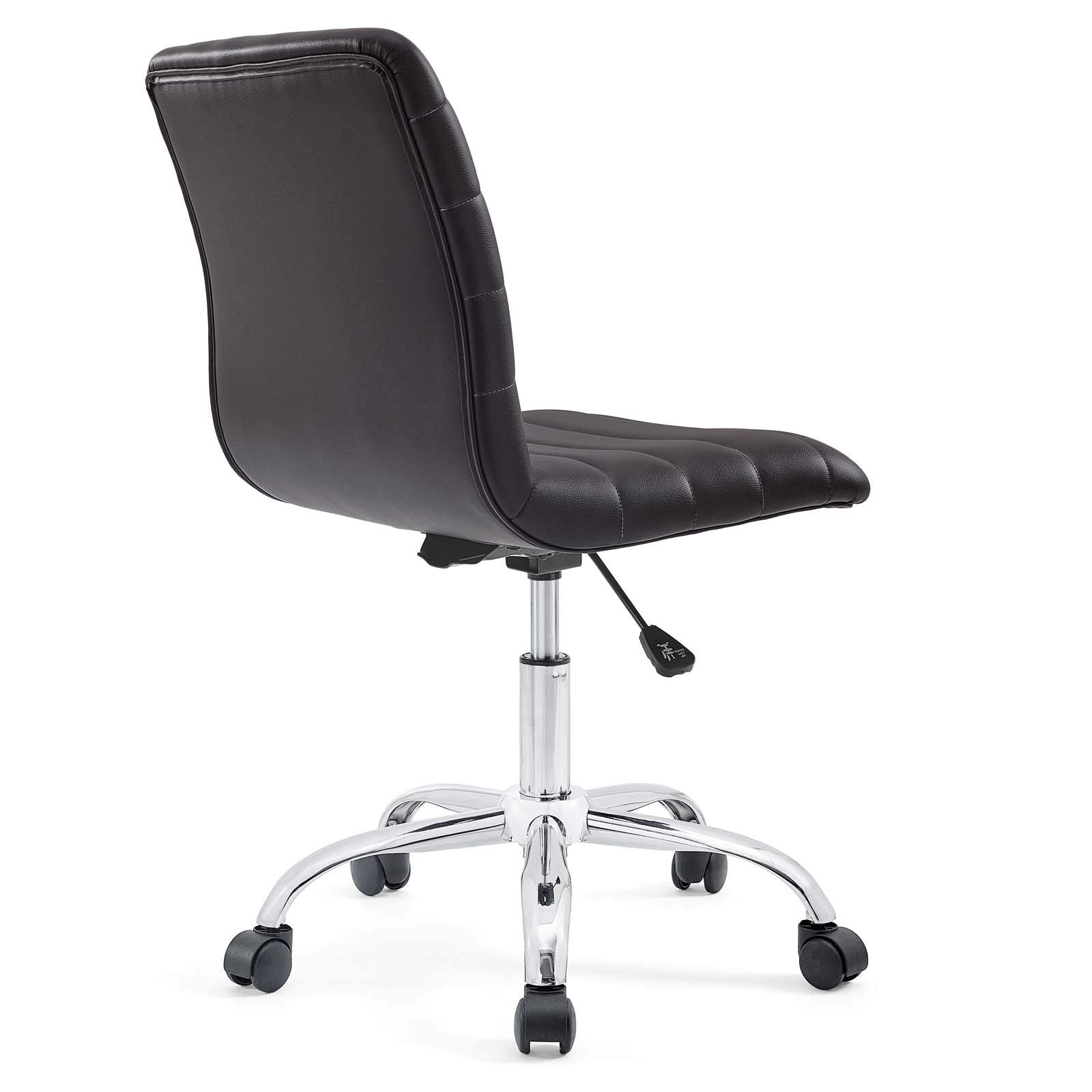 Chair | Ripple Armless Office Chair | Chrome Frame | Full Height Adjustability | 360 Swivel | Vinyl Upholstery | Ideal for Conference Rooms & Workstations | casafoyer.myshopify.com