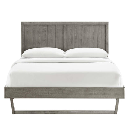 bed frames | CasaFoyer Alana Wood Full Platform Bed | Retro Design | Durable Construction | No Box Spring Needed | Gray | casafoyer.myshopify.com